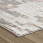 7' X 10' Cream and Brown Abstract Distressed Area Rug