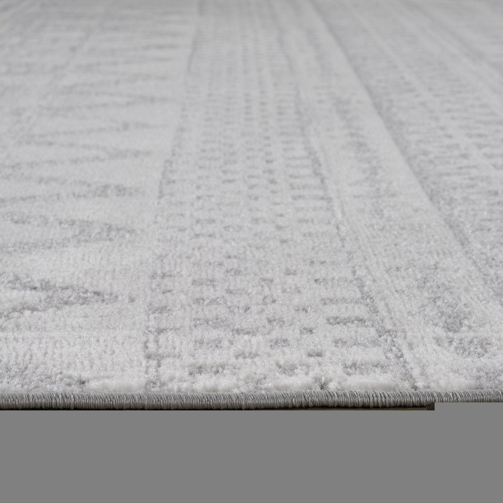 7' X 10' Gray and Cream Abstract Distressed Area Rug