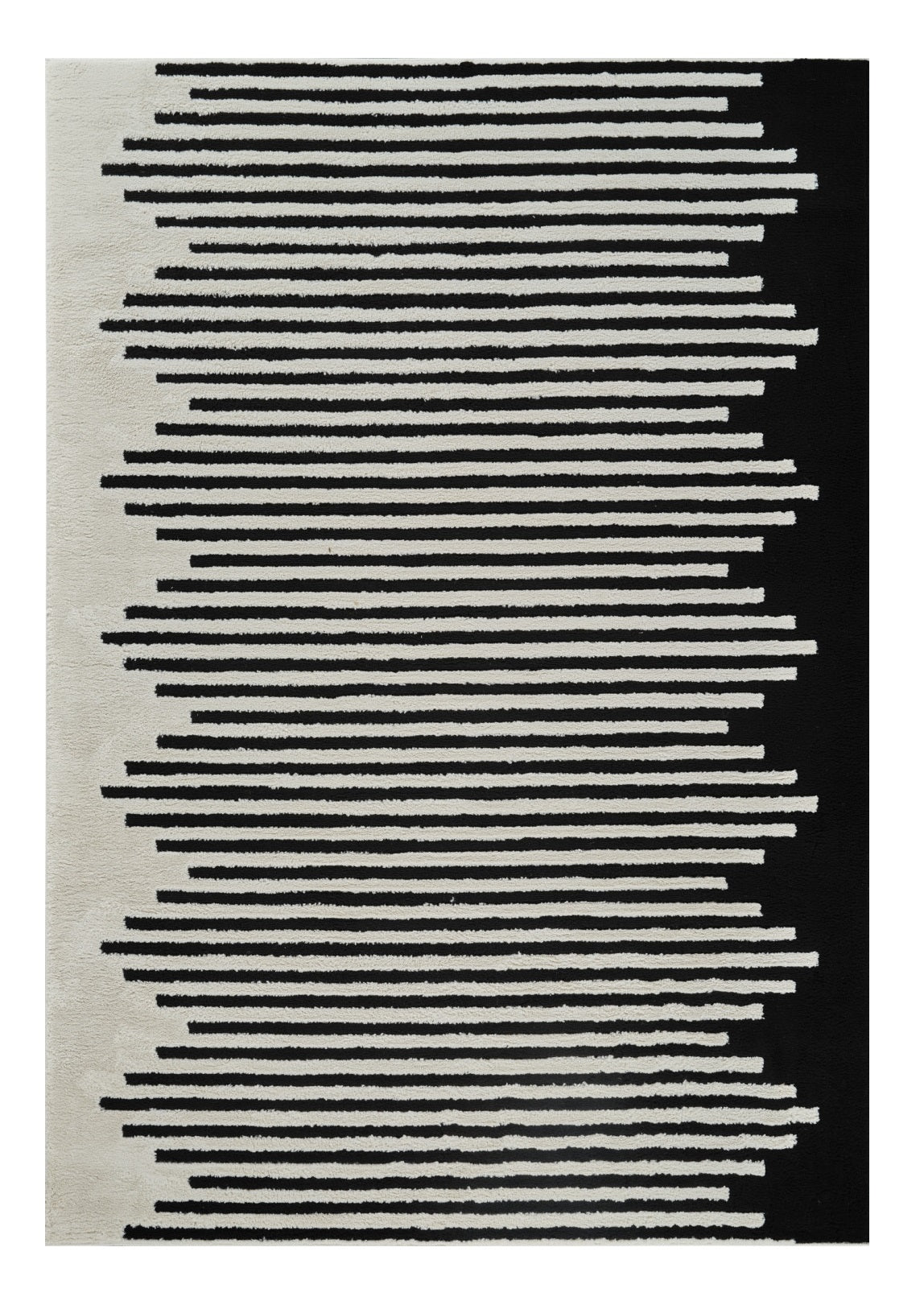 7' X 10' Cream and Black Abstract Distressed Area Rug