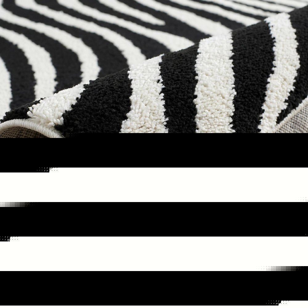 4' X 6' Cream and Black Abstract Distressed Area Rug