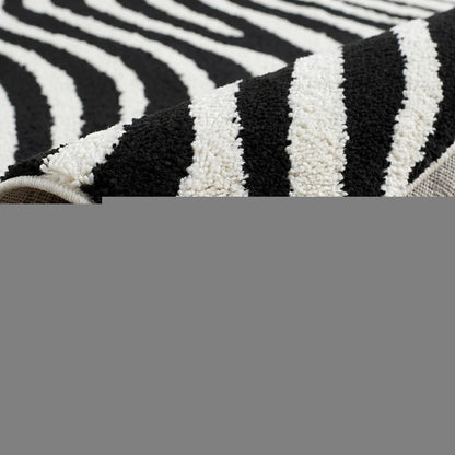 4' X 6' Cream and Black Abstract Distressed Area Rug