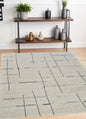 4' X 6' Cream and Green Abstract Distressed Area Rug