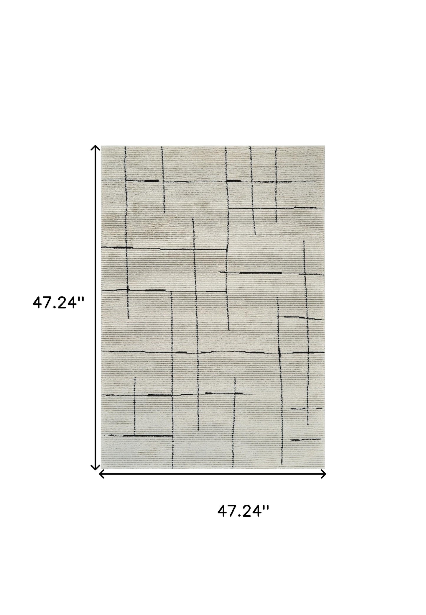 4' X 6' Cream and Green Abstract Distressed Area Rug