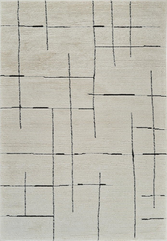 5' X 8' Cream and Green Abstract Distressed Area Rug