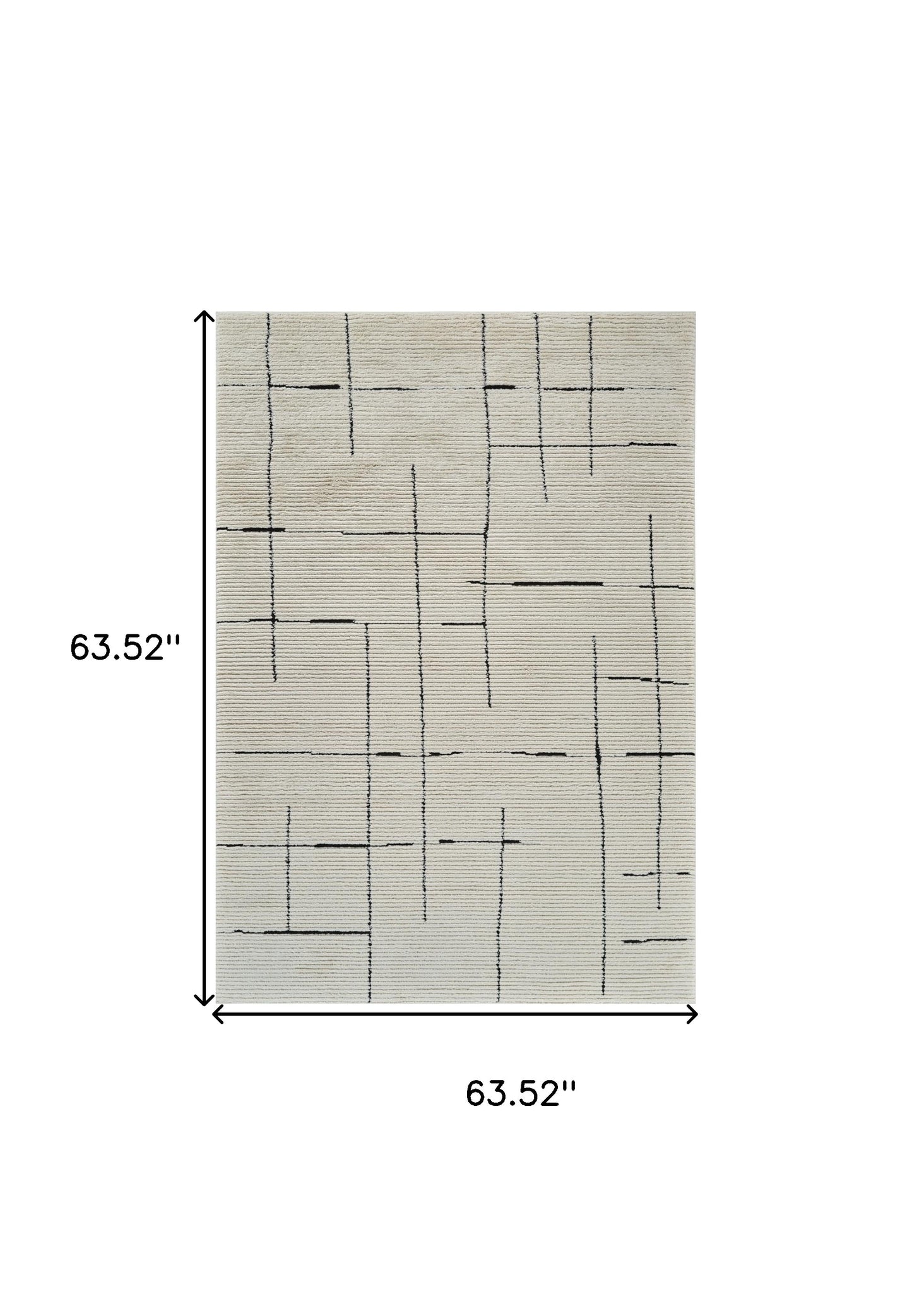 5' X 8' Cream and Green Abstract Distressed Area Rug