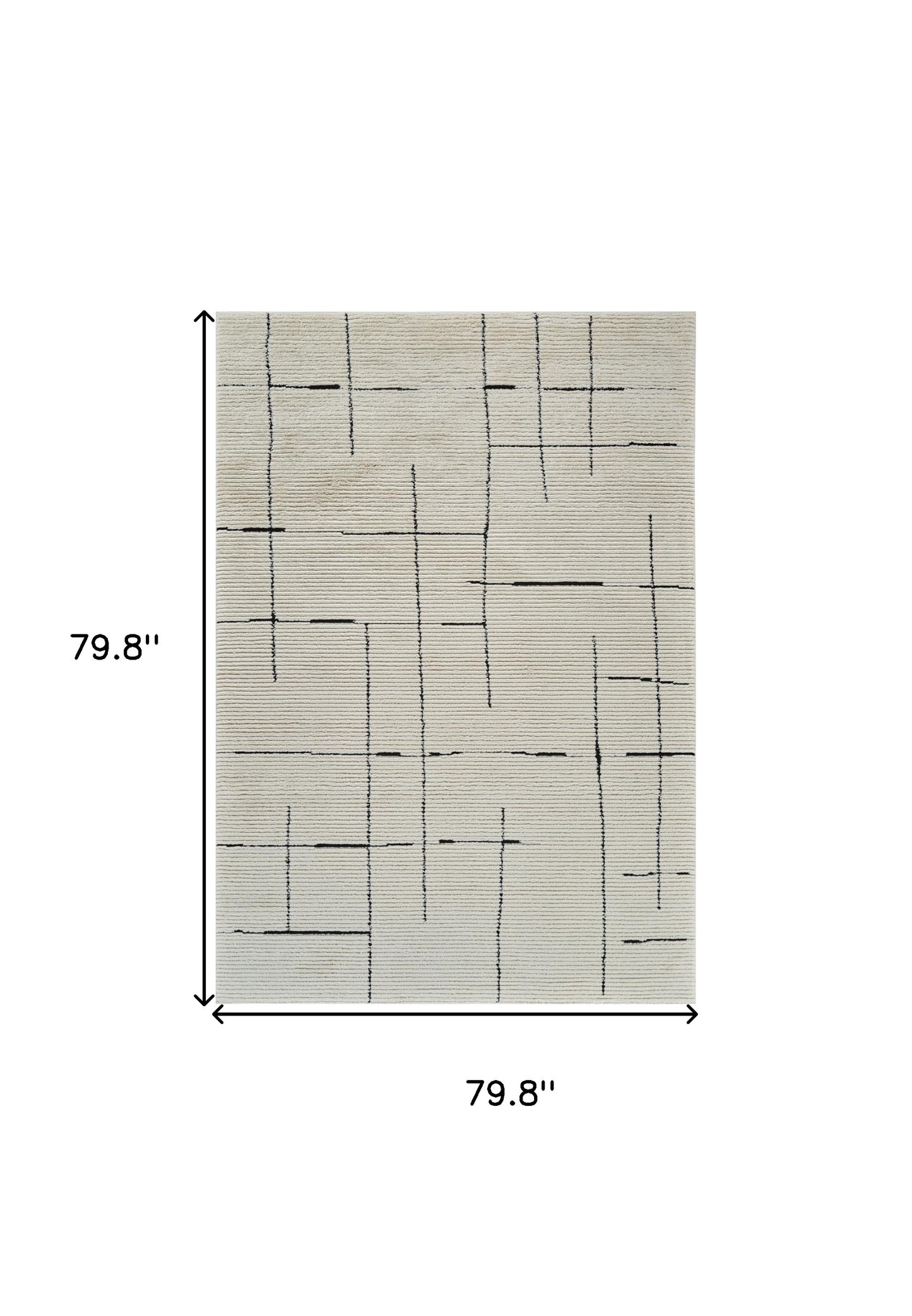 7' X 10' Cream and Green Abstract Distressed Area Rug