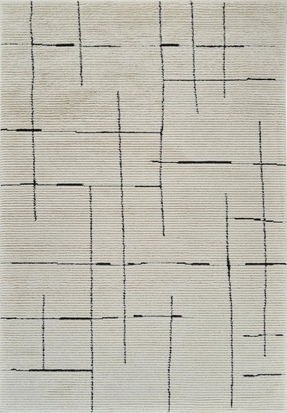 8' X 11' Cream and Green Abstract Distressed Area Rug