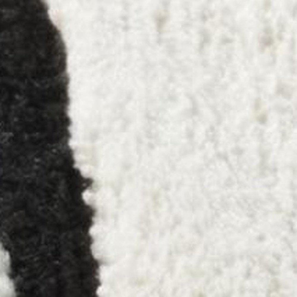 4' X 6' Cream and Black Abstract Distressed Area Rug