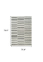 7' X 10' Cream and Black Abstract Distressed Area Rug
