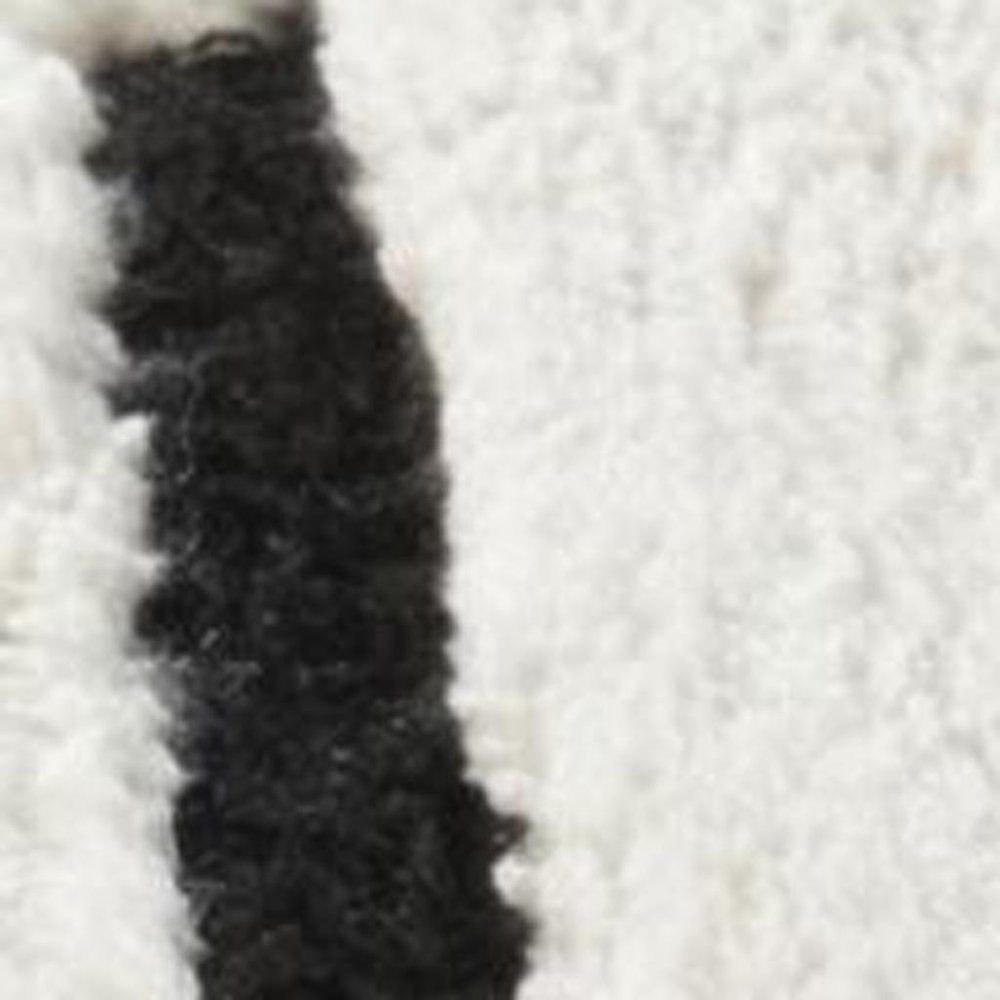 7' X 10' Cream and Black Abstract Distressed Area Rug