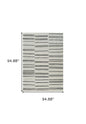 8' X 11' Cream and Black Abstract Distressed Area Rug