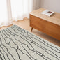 4' X 6' Cream and Black Abstract Distressed Area Rug