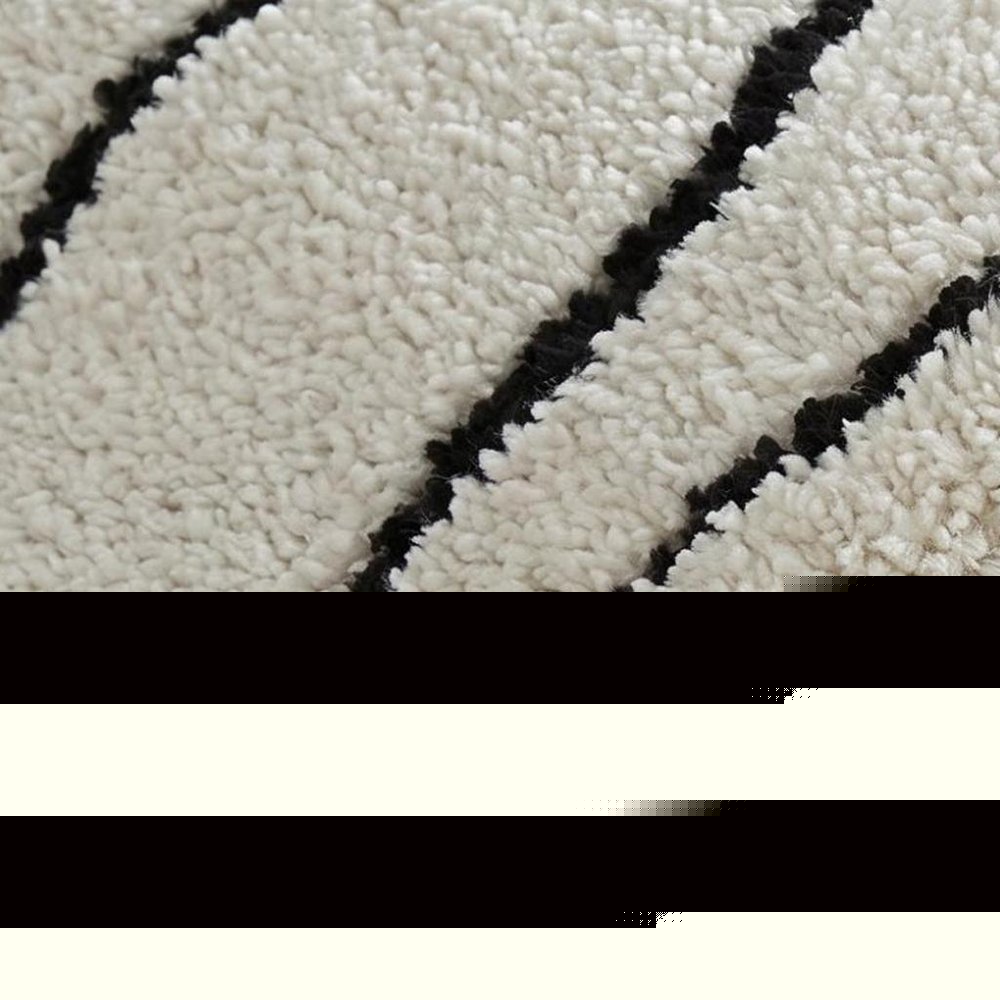 8' X 11' Cream and Black Abstract Distressed Area Rug