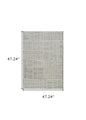 4' X 6' Cream and Black Abstract Distressed Area Rug