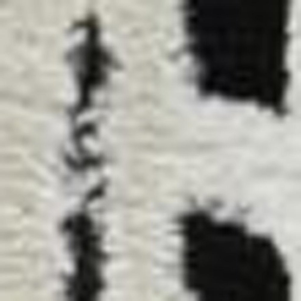 7' X 10' Cream and Black Abstract Distressed Area Rug