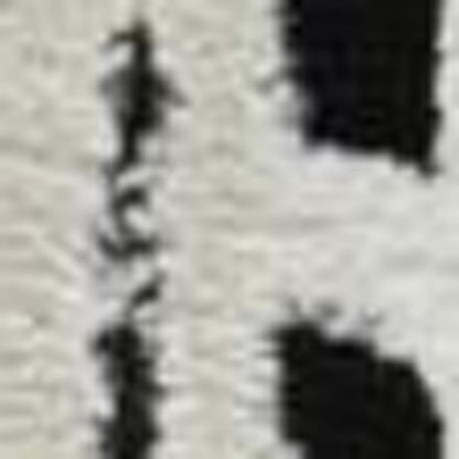 7' X 10' Cream and Black Abstract Distressed Area Rug