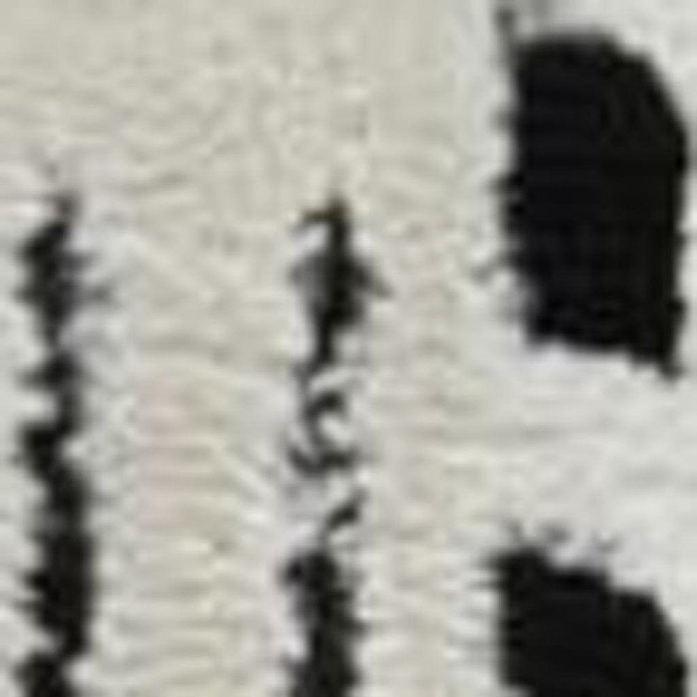 7' X 10' Cream and Black Abstract Distressed Area Rug
