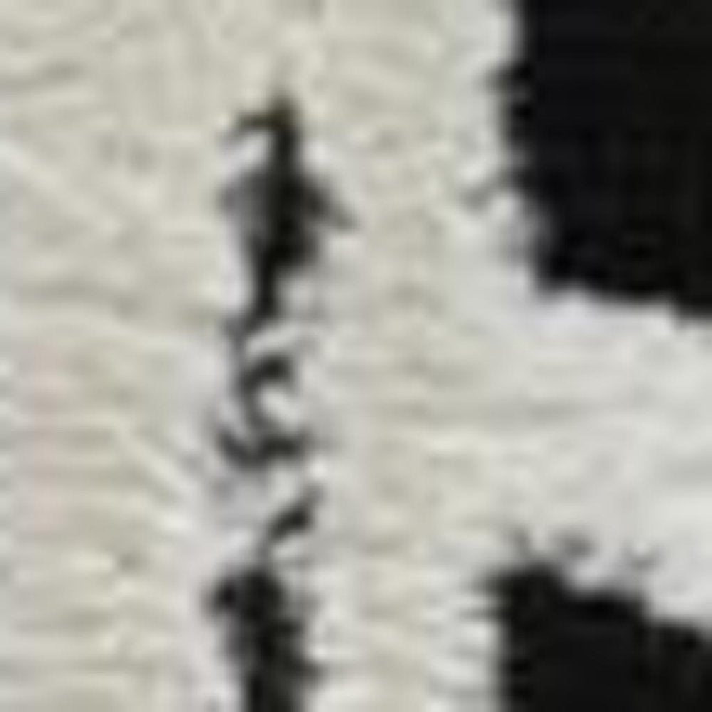 8' X 11' Cream and Black Abstract Distressed Area Rug