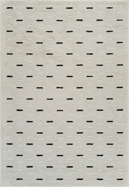 4' X 6' Cream and Black Abstract Distressed Area Rug