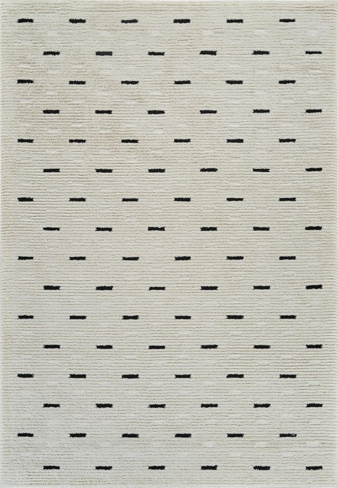4' X 6' Cream and Black Abstract Distressed Area Rug