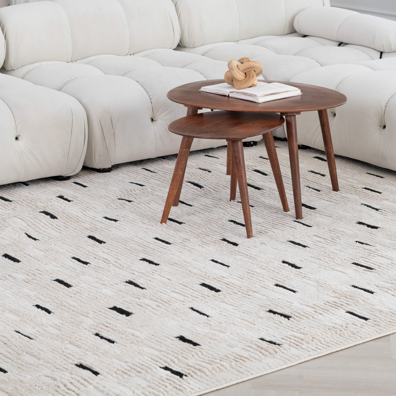 4' X 6' Cream and Black Abstract Distressed Area Rug