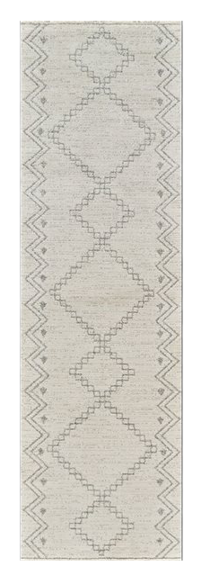 8' Cream and Beige Abstract Distressed Area Rug