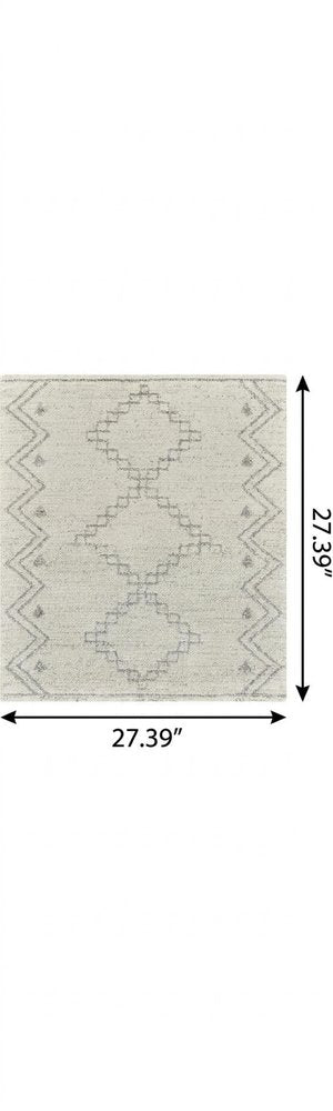 8' Cream And Beige Abstract Distressed Runner Rug