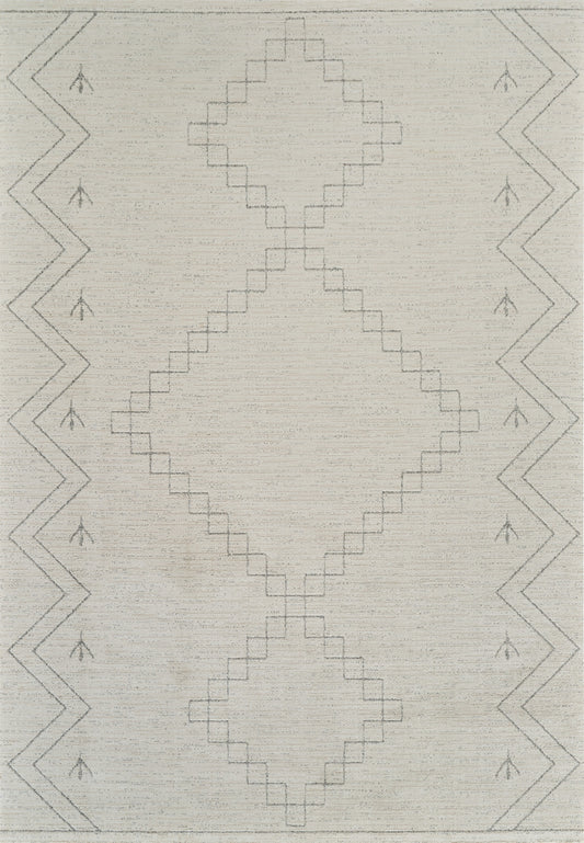 4' X 6' Cream and Beige Abstract Distressed Area Rug