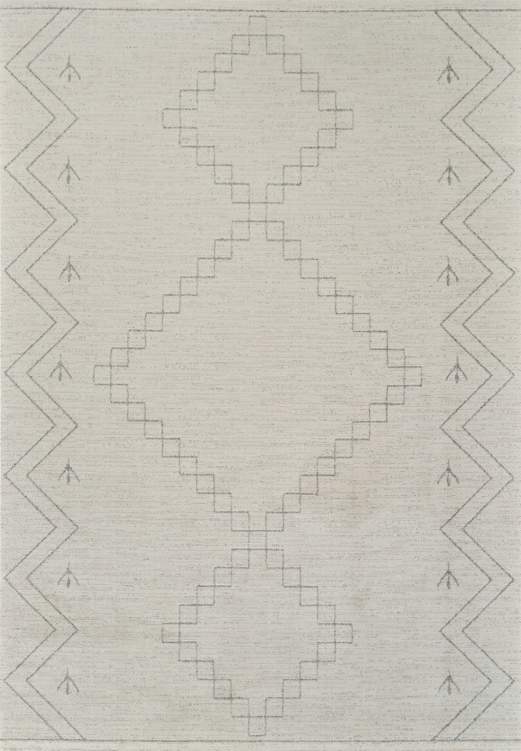 4' X 6' Cream and Beige Abstract Distressed Area Rug