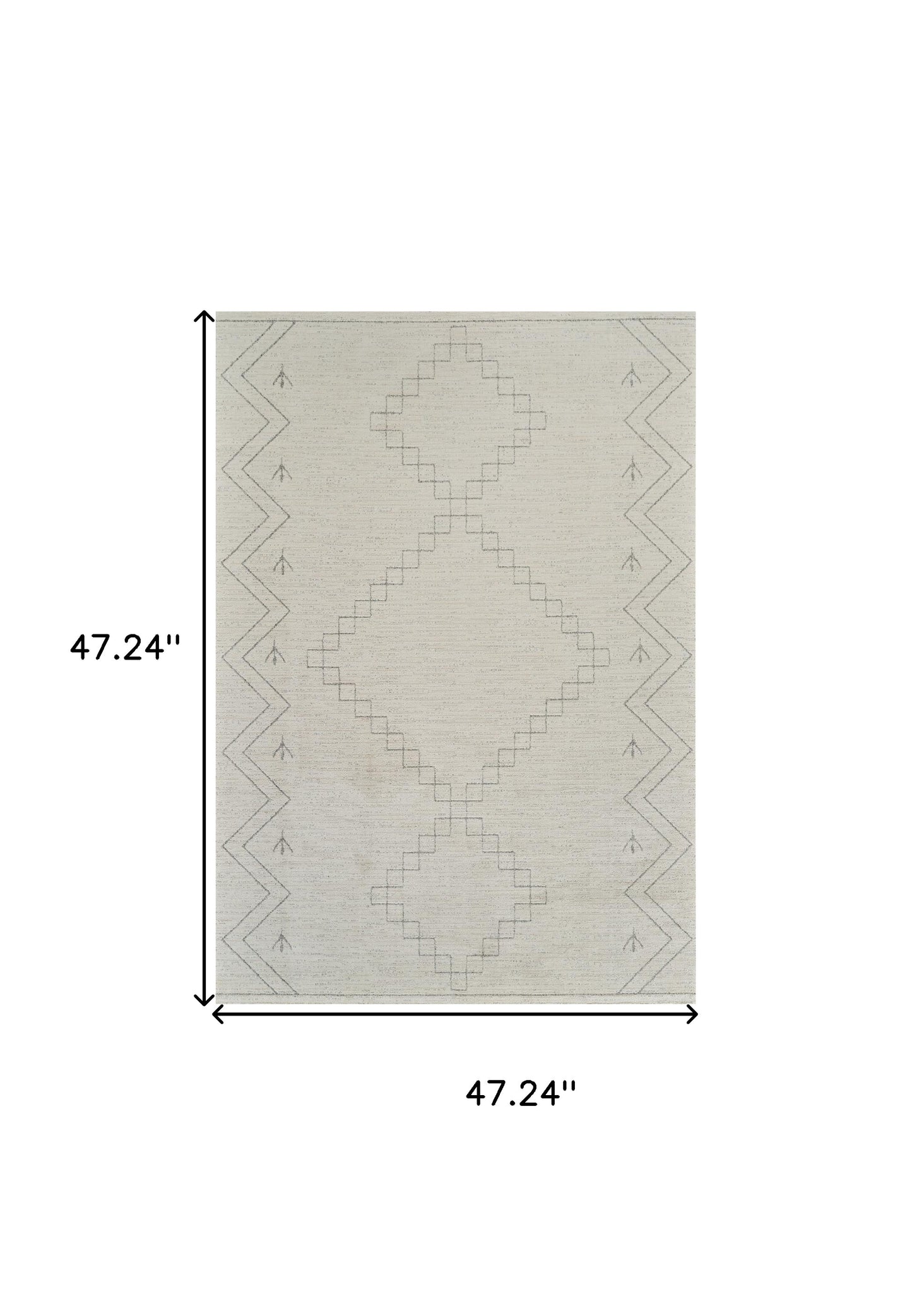 4' X 6' Cream and Beige Abstract Distressed Area Rug