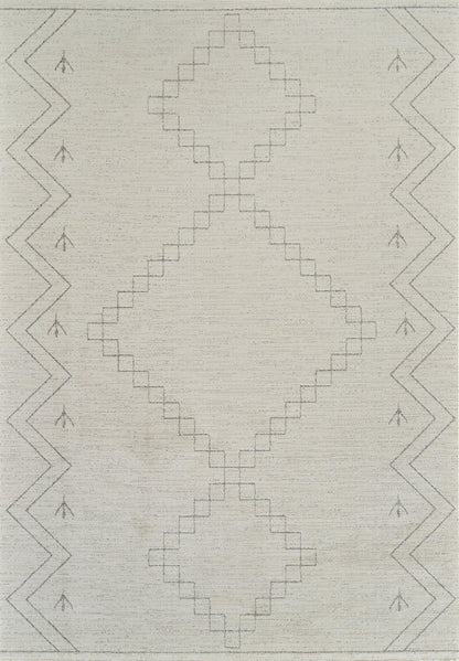 5' X 8' Cream and Beige Abstract Distressed Area Rug