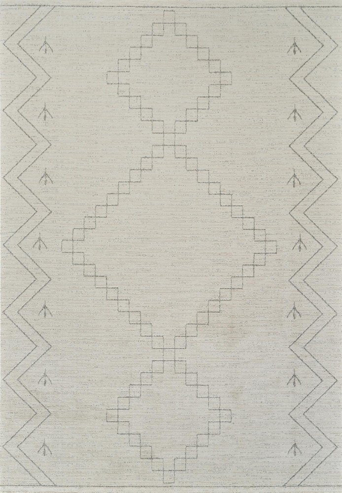 5' X 8' Cream and Beige Abstract Distressed Area Rug