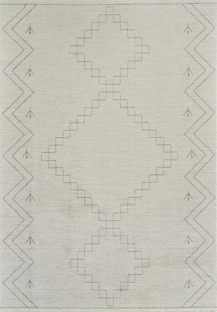 7' X 10' Cream and Beige Abstract Distressed Area Rug