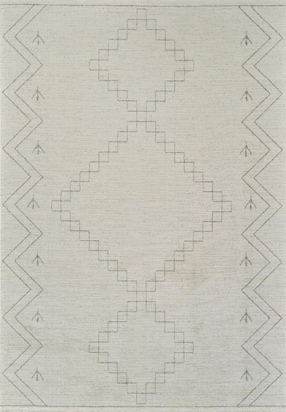 7' X 10' Cream and Beige Abstract Distressed Area Rug