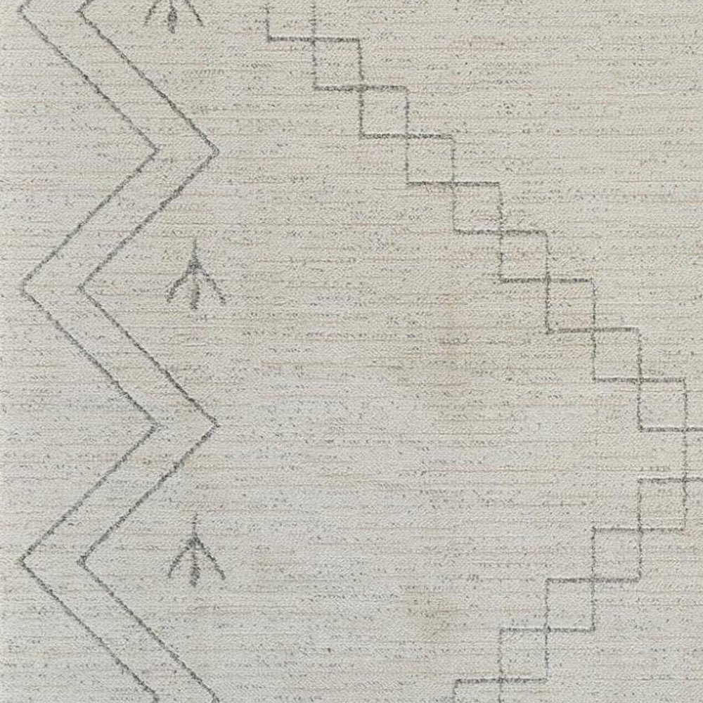 7' X 10' Cream and Beige Abstract Distressed Area Rug