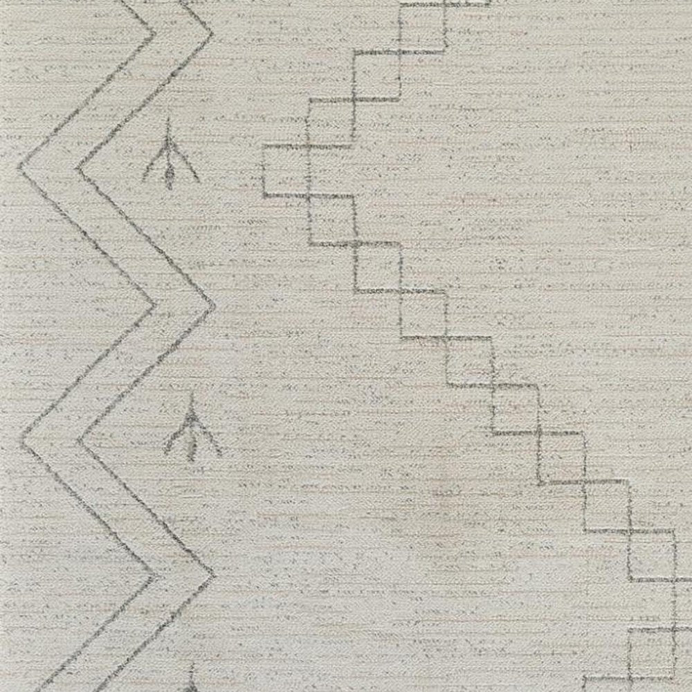 7' X 10' Cream and Beige Abstract Distressed Area Rug