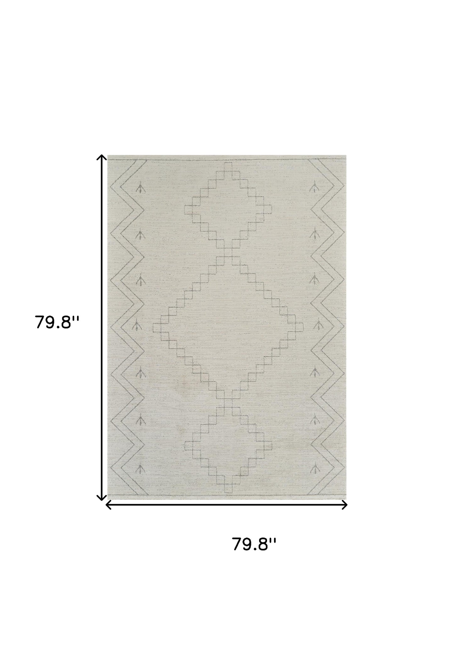 7' X 10' Cream and Beige Abstract Distressed Area Rug