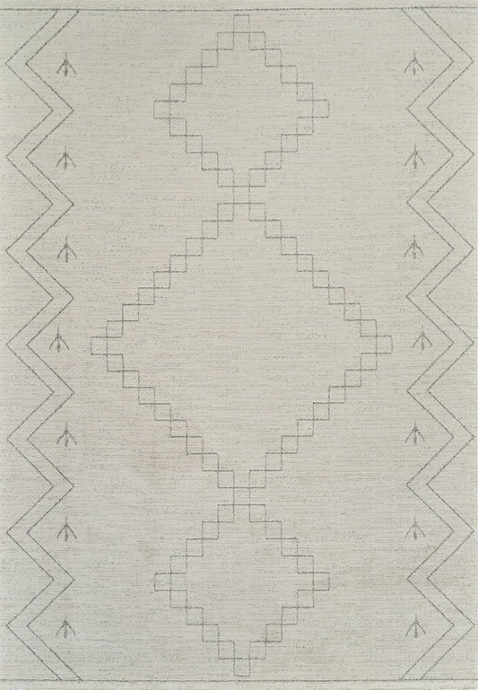 8' X 11' Cream and Beige Abstract Distressed Area Rug
