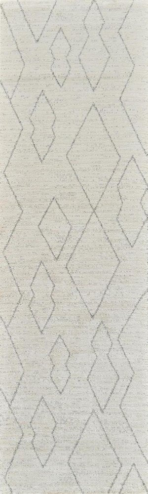 8' Cream And Beige Abstract Distressed Runner Rug