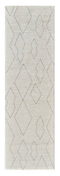 8' Cream And Beige Abstract Distressed Runner Rug