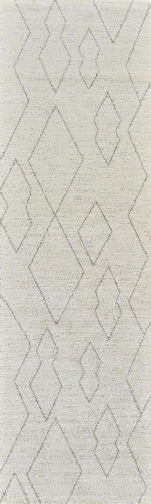 8' Cream And Beige Abstract Distressed Runner Rug