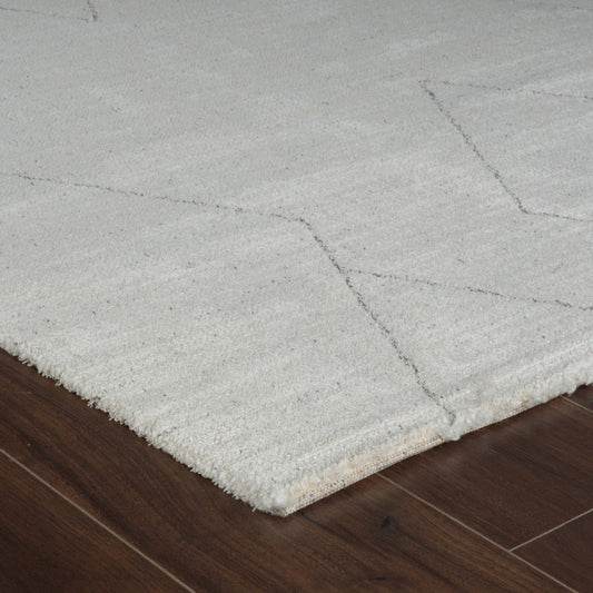 5' X 8' Cream and Beige Abstract Distressed Area Rug