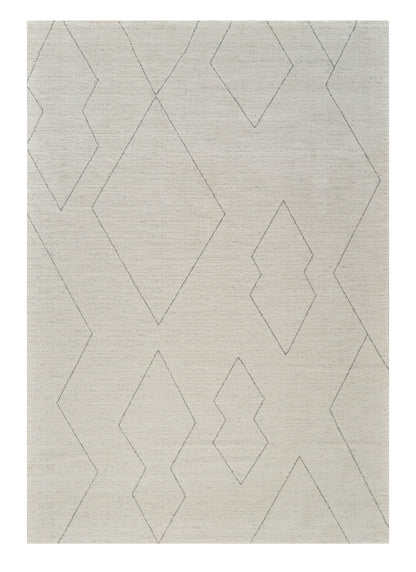 5' X 8' Cream and Beige Abstract Distressed Area Rug