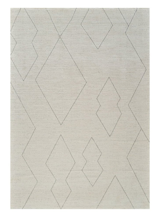 5' X 8' Cream and Beige Abstract Distressed Area Rug