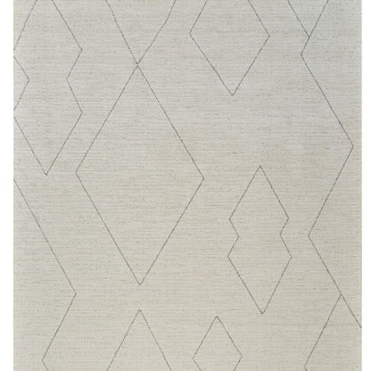 7' X 10' Cream and Beige Abstract Distressed Area Rug