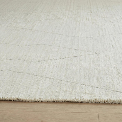 7' X 10' Cream and Beige Abstract Distressed Area Rug
