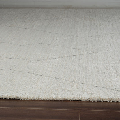 7' X 10' Cream and Beige Abstract Distressed Area Rug