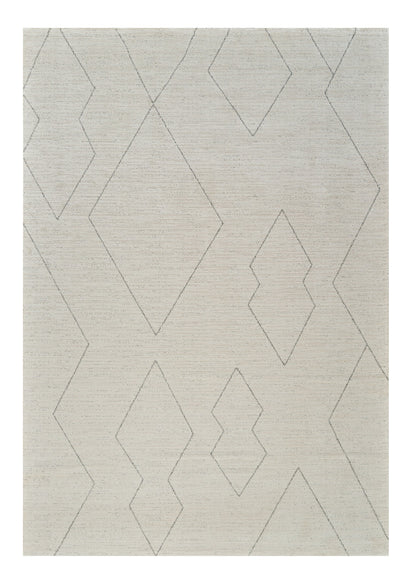 7' X 10' Cream and Beige Abstract Distressed Area Rug