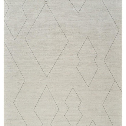 7' X 10' Cream and Beige Abstract Distressed Area Rug