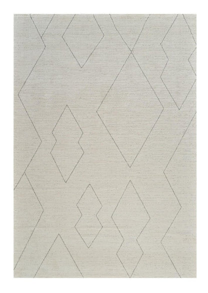 7' X 10' Cream and Beige Abstract Distressed Area Rug